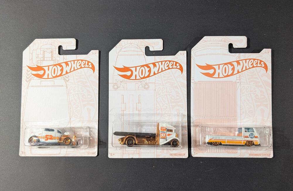 Hot Wheels 52nd Anniversary Pearl & Chrome Lot of 3 Sealed Die-Cast